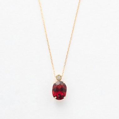 1月誕生石 K10 イエローゴールド ガーネット ネックレス