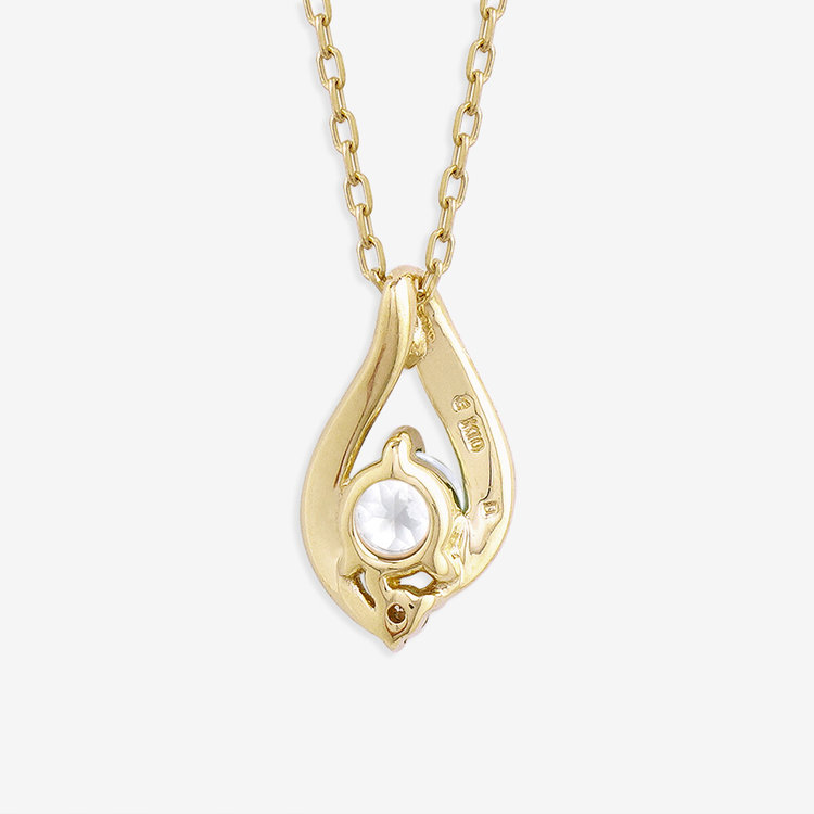 ESTELLE エステール 【WEB限定】6月誕生石 K10 イエローゴールド ムーンストーン しずく ネックレス イエローゴールド