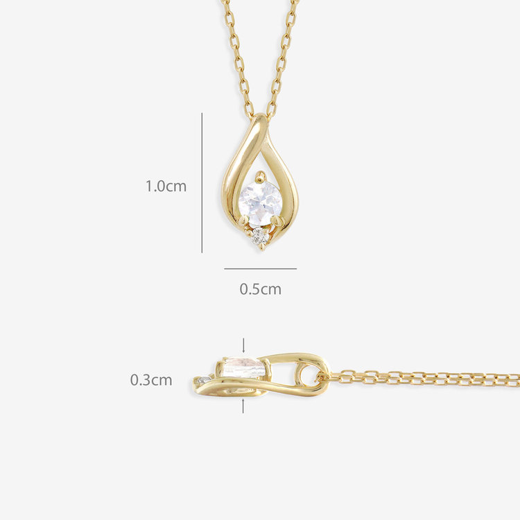 ESTELLE エステール 【WEB限定】6月誕生石 K10 イエローゴールド ムーンストーン しずく ネックレス イエローゴールド