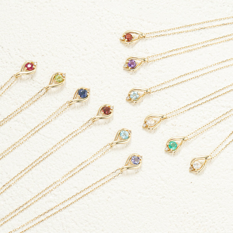 ESTELLE エステール 【WEB限定】6月誕生石 K10 イエローゴールド ムーンストーン しずく ネックレス イエローゴールド