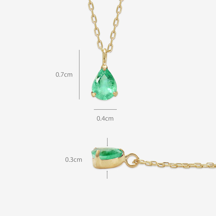 ESTELLE エステール 【WEB限定】5月誕生石 K10 イエローゴールド エメラルド しずく ネックレス イエローゴールド