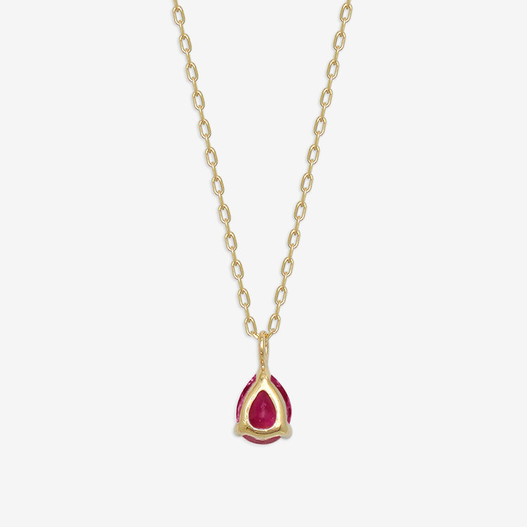 ESTELLE エステール 【WEB限定】7月誕生石 K10 イエローゴールド ルビー しずく ネックレス イエローゴールド