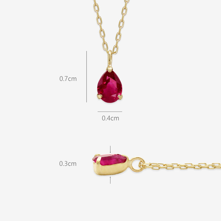 ESTELLE エステール 【WEB限定】7月誕生石 K10 イエローゴールド ルビー しずく ネックレス イエローゴールド
