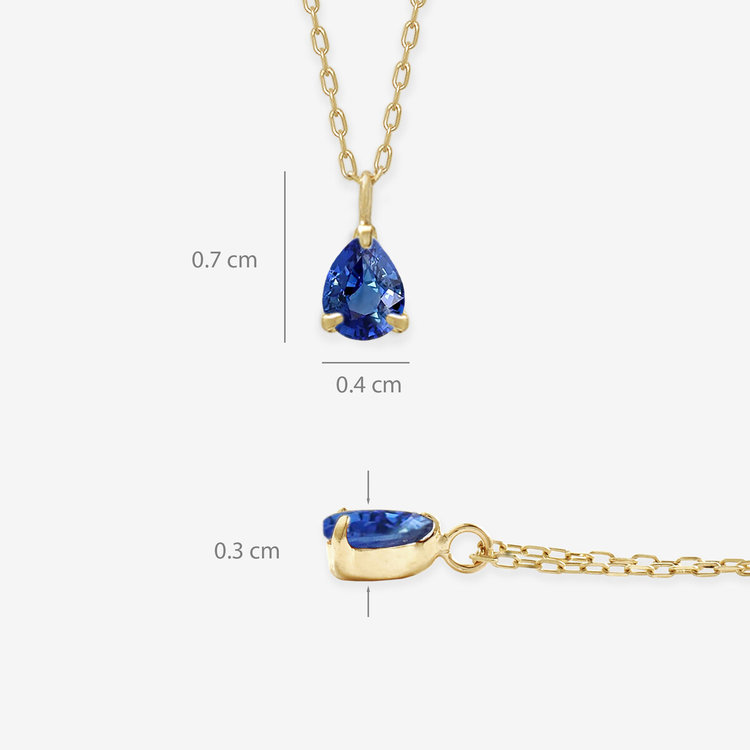 ESTELLE エステール 【WEB限定】9月誕生石 K10 イエローゴールド サファイア しずく ネックレス イエローゴールド