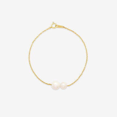 6月誕生石 K18 イエローゴールド あこや真珠 ブレスレット