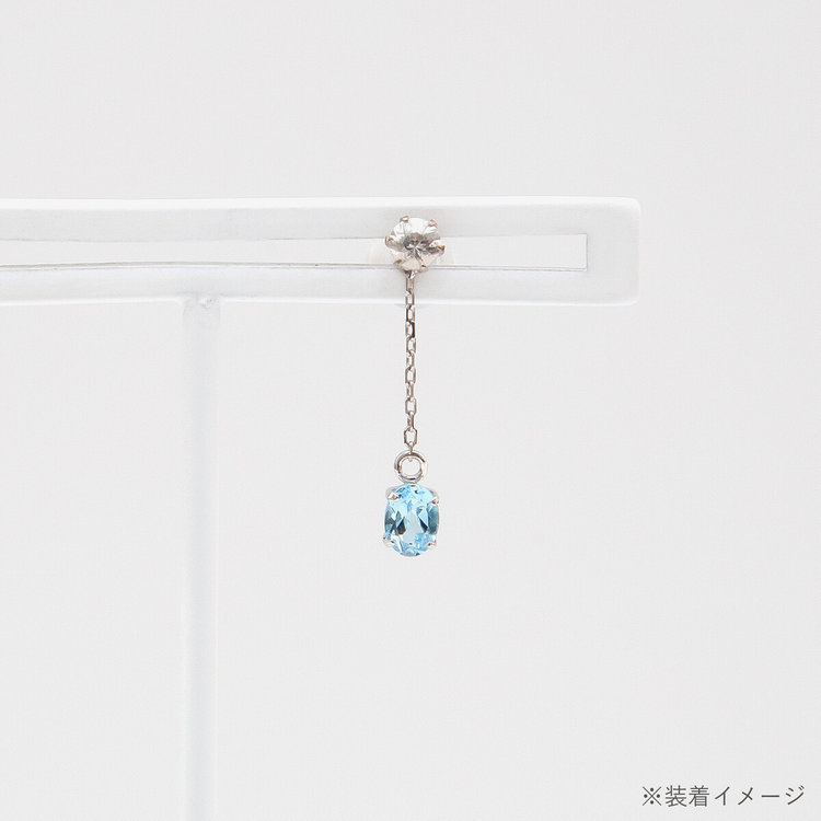 ESTELLE エステール 11月誕生石 K10 ホワイトゴールド ブルートパーズ ピアスチャーム ※片耳用 ホワイトゴールド