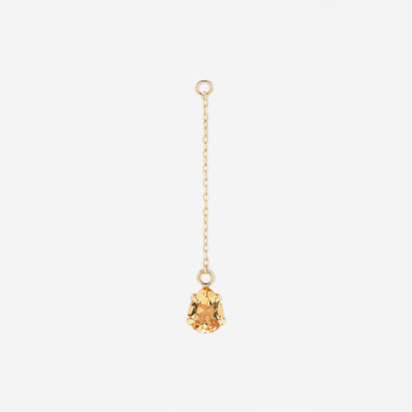 11月誕生石 K10 イエローゴールド シトリン しずく ピアスチャーム ※片耳用
