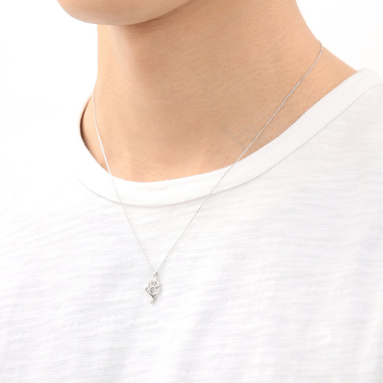 ESTELLE エステール 【ディズニー】SMACK シルバー ロジウムメッキ キュービックジルコニア ペアネックレス シルバー