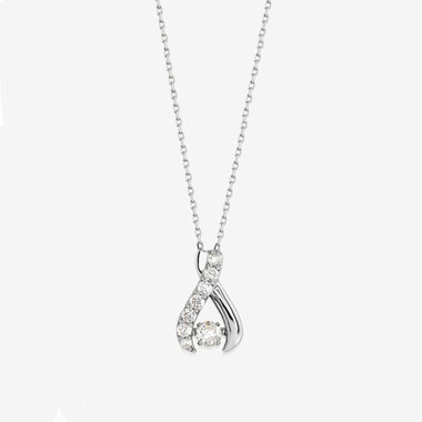 【ダンシングストーン】シルバー ロジウムメッキ キュービックジルコニア ネックレス