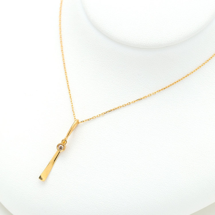 ESTELLE エステール 【WEB限定】シルバー イエローゴールドメッキ ダイヤモンド ペアネックレス イエロー