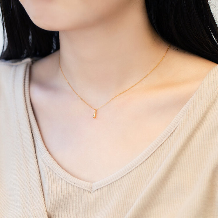 ESTELLE エステール 【WEB限定】シルバー イエローゴールドメッキ ダイヤモンド ペアネックレス イエロー