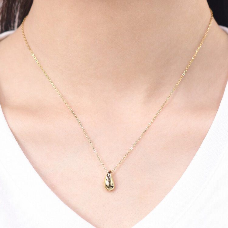 ESTELLE エステール シルバー イエローゴールドメッキ しずく ネックレス イエロー