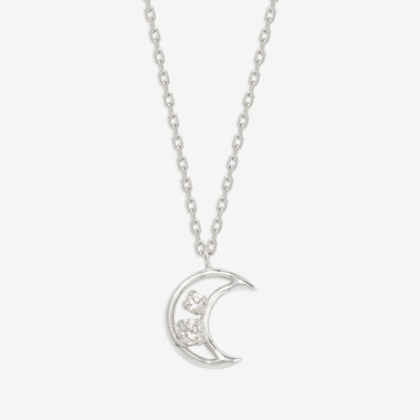 【WEB限定】シルバー ロジウムメッキ キュービックジルコニア ムーン ネックレス