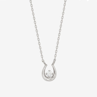 【WEB限定】シルバー ロジウムメッキ キュービックジルコニア 馬蹄 ネックレス