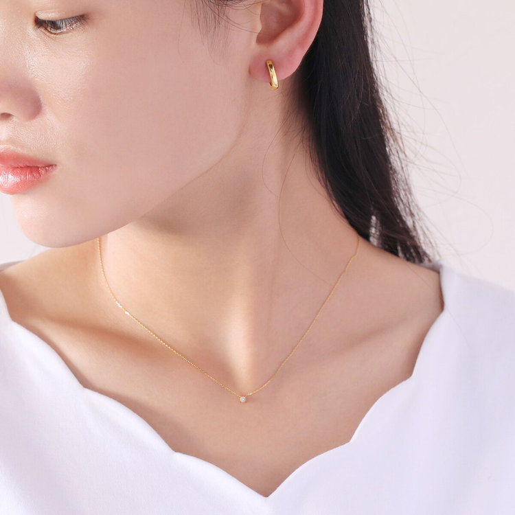 ESTELLE エステール シルバー イエローゴールドメッキ イヤリング イエロー