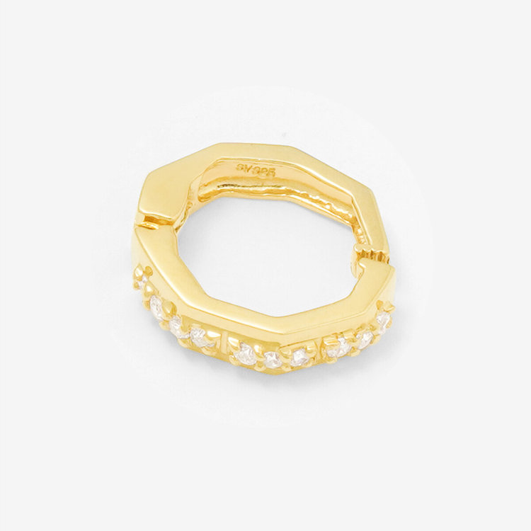 ESTELLE エステール シルバー イエローゴールドメッキ キュービックジルコニア イヤリング イエロー