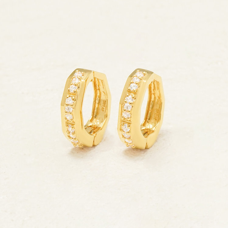 ESTELLE エステール シルバー イエローゴールドメッキ キュービックジルコニア イヤリング イエロー