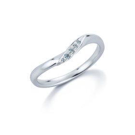 【受注生産】プラチナ ダイヤモンド マリッジリング（0.034ct）<Something Blue保証書/鑑定カード付>