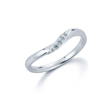 【受注生産】プラチナ ダイヤモンド マリッジリング（0.034ct）<Something Blue保証書/鑑定カード付>