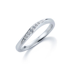 【受注生産】プラチナ ダイヤモンド マリッジリング（0.05ct）<Something Blue保証書/鑑定カード付>