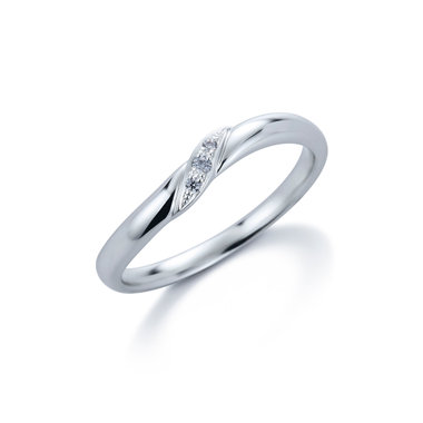 【受注生産】プラチナ ダイヤモンド マリッジリング（0.017ct）<Something Blue保証書/鑑定カード付>