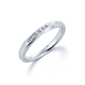 【受注生産】プラチナ ダイヤモンド マリッジリング（0.033ct）<Something Blue保証書/鑑定カード付>