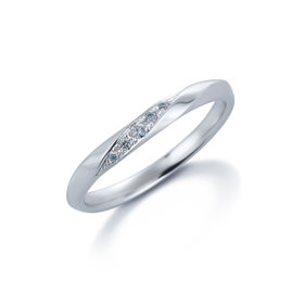 【受注生産】プラチナ ダイヤモンド マリッジリング（0.046ct）<Something Blue保証書/鑑定カード付>