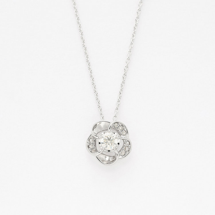 Sweet 10 Diamond プラチナ ダイヤモンド フラワー ネックレス（0.25ct） プラチナム