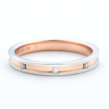 【受注生産】【Star of hope　(スターオブホープ）】プラチナ/K18ピンクゴールド ダイヤモンド マリッジリング（レディース）