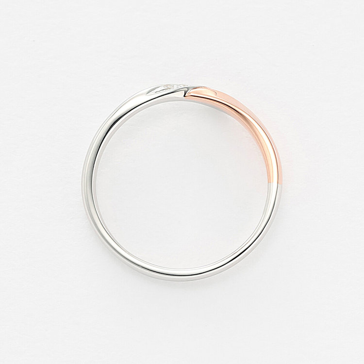 Tis ブライダル 【受注生産】【Sweet knot　(スウィートノット）】プラチナ/K18ピンクゴールド ダイヤモンド マリッジリング （レディース） ピンクゴールド