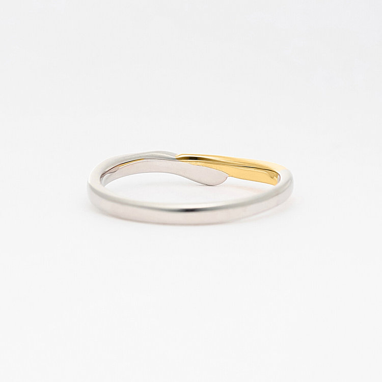 Tis ブライダル 【受注生産】【Sweet knot　(スウィートノット）】プラチナ/K18イエローゴールド ダイヤモンド マリッジリング （レディース） イエローゴールド