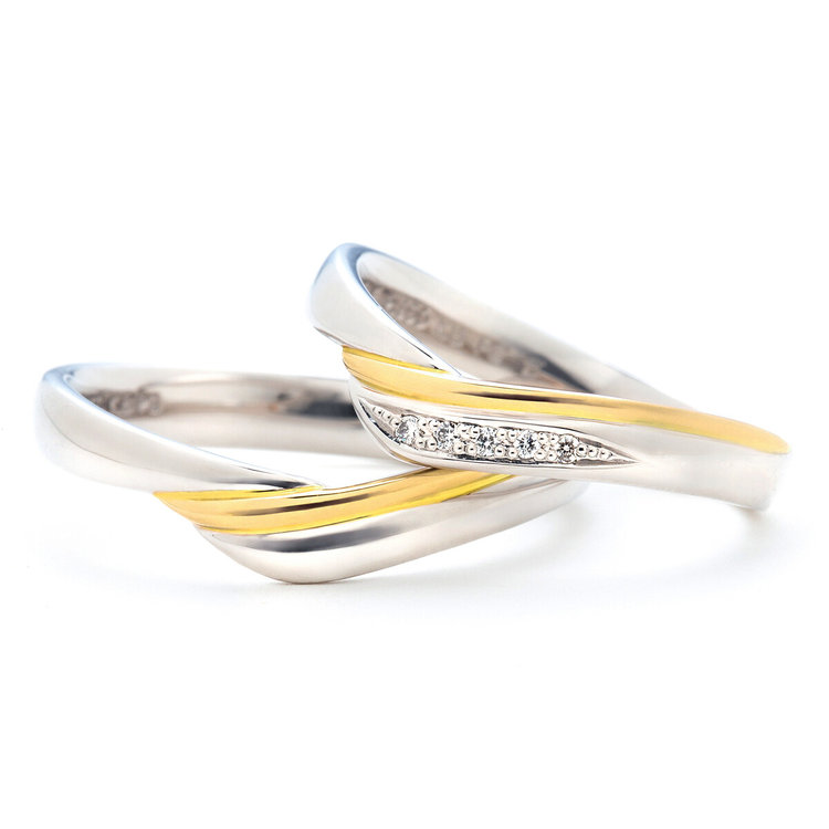 Tis ブライダル 【受注生産】【Embrace　(エンブレイス）】プラチナ/K18イエローゴールド マリッジリング （メンズ） プラチナム