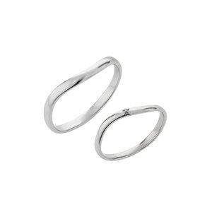 【BLOOM BRIDAL】プラチナ900 ウェーブ ワンメレ マリッジリング