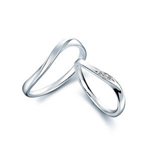 【Tis】【Joyous　(ジョイナス）】プラチナ900 ウェーブライン マリッジリング