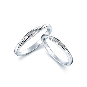 【Tis】【Azure　(アジュール）】プラチナ900 ストレートライン マリッジリング