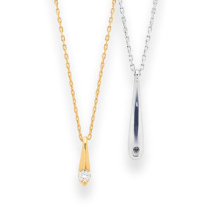 シルバー ダイヤモンド ペアネックレス