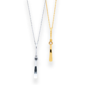 シルバー ダイヤモンド ペアネックレス