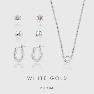★美品★BLOOM(エステール)k18 ホワイトゴールド フープピアス K18 ホワイトゴールド フープピアス(S) ESTELLE/エステール