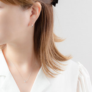 K18 ホワイトゴールド フープ ピアス（10mm）（0202-1792-0014