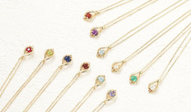 WEB限定 K10イエローゴールド 誕生石 しずくネックレス