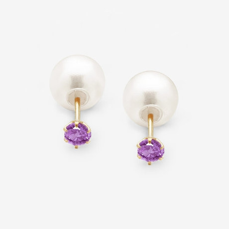 K10 イエローゴールド アメジスト ピアス