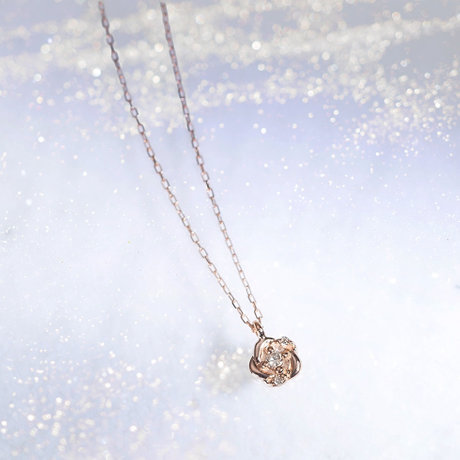 K10ピンクゴールド フラワーネックレス