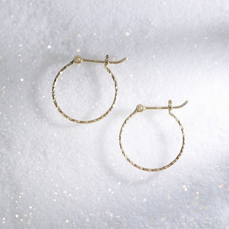 K10イエローゴールド フープピアス