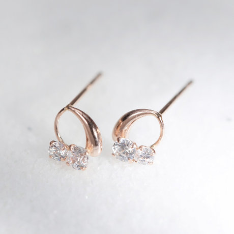 K10ピンクゴールド しずくピアス