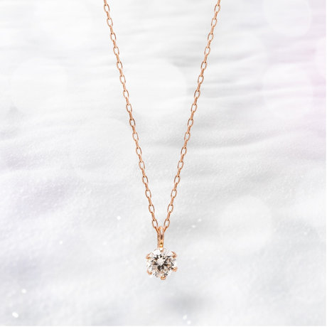 K10ピンクゴールドダイヤモンドネックレス